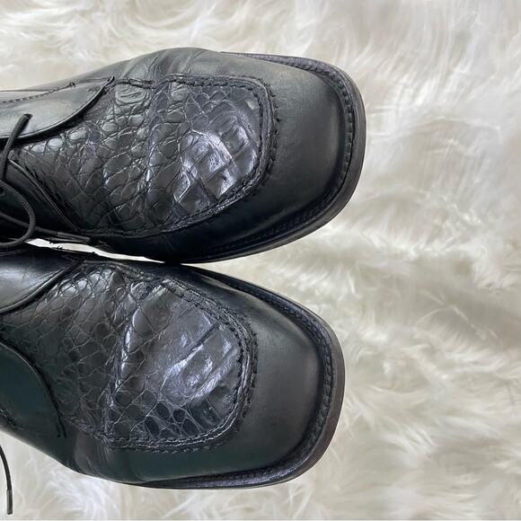 Los Altos Boots | Mens Black Genuine Caiman Alligator Leather Oxford Shoes Dress main image 4